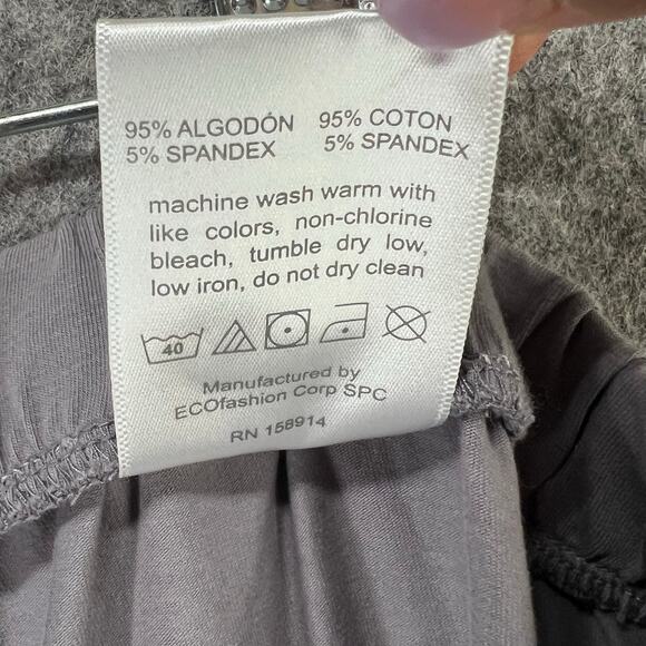 Seed to Style Wide Leg Pants Womens XL Gray Organic Cotton Pockets Slouchy Cozy - Picture 12 of 12